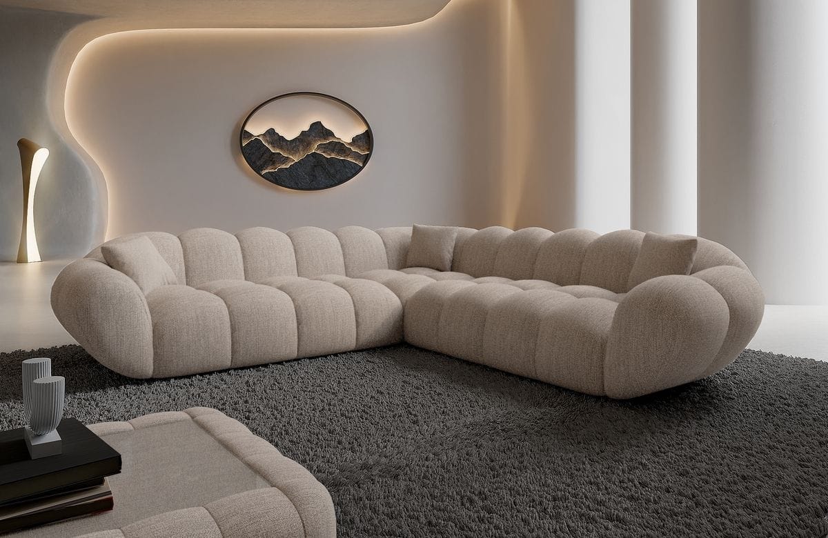 Ecksofa Maleron L Form Beige