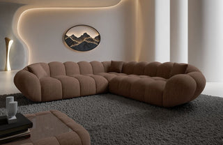 Stoff Ecksofa Maleron L-Form Braun