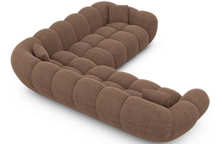 Stoff Ecksofa Maleron L-Form Braun