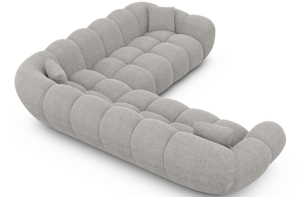 Ecksofa Maleron L Form Hellgrau