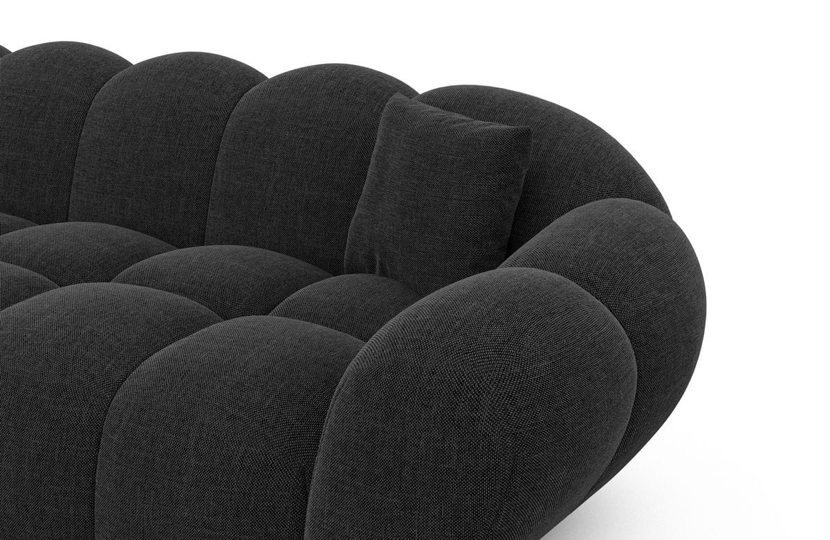 Ecksofa Maleron L Form Schwarz