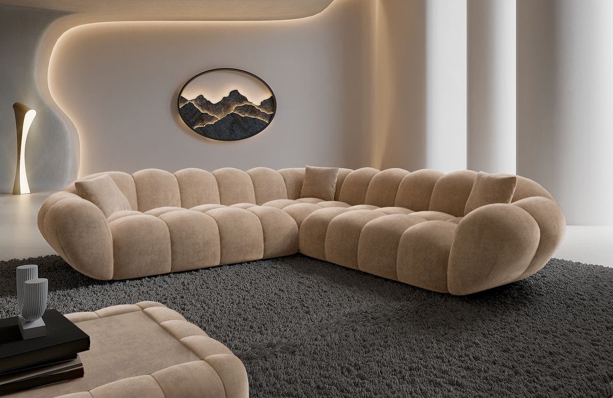 Ecksofa Maleron L Form Beige
