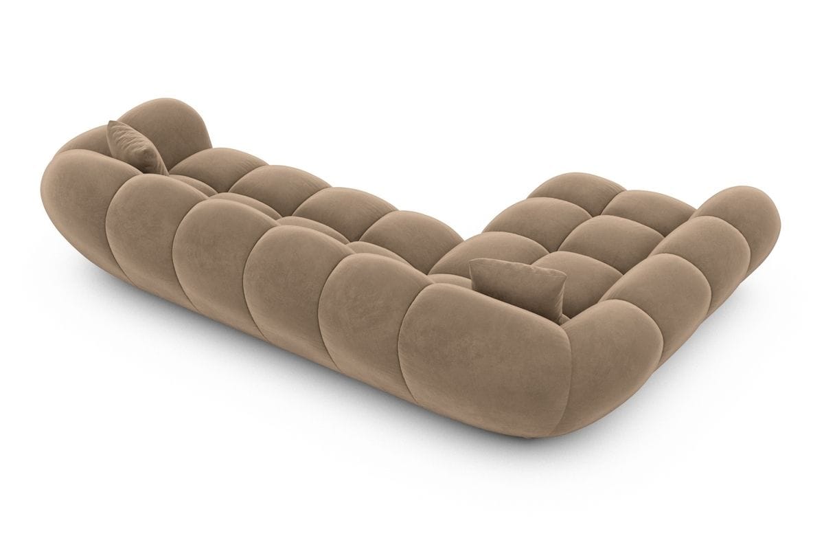 Couch Maleron L-Form in Stoff Braun