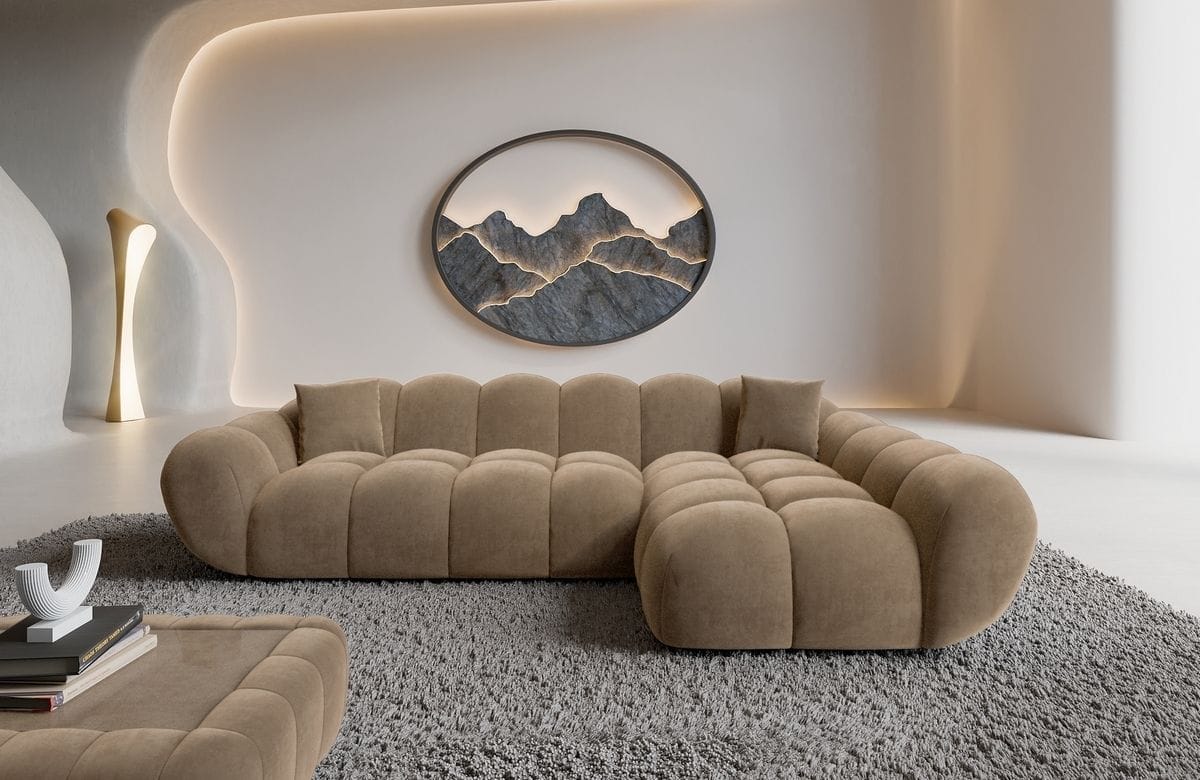 Couch Maleron L Form Stoff