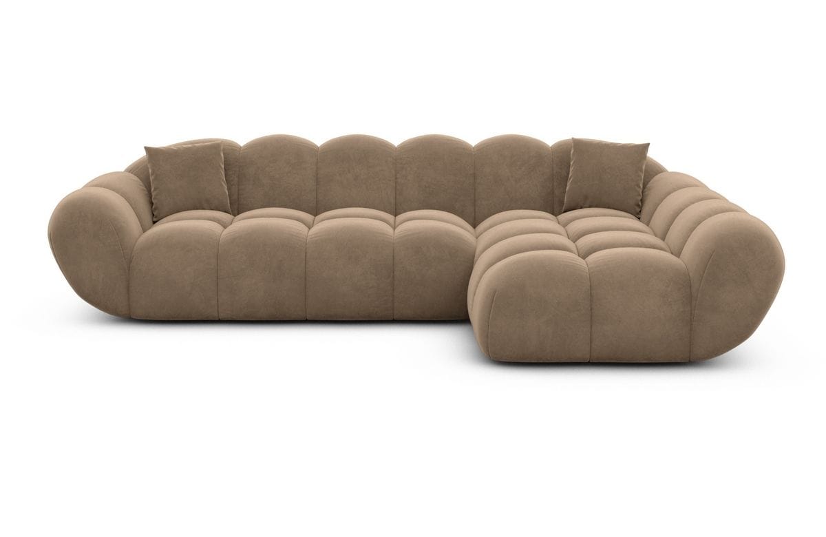 Couch Maleron L Form Stoff Braun