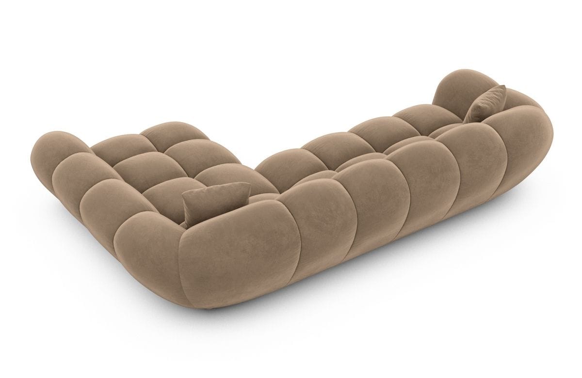 Couch Maleron L Form Stoff Braun