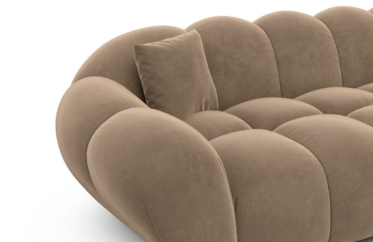 Couch Maleron L Form Stoff Braun