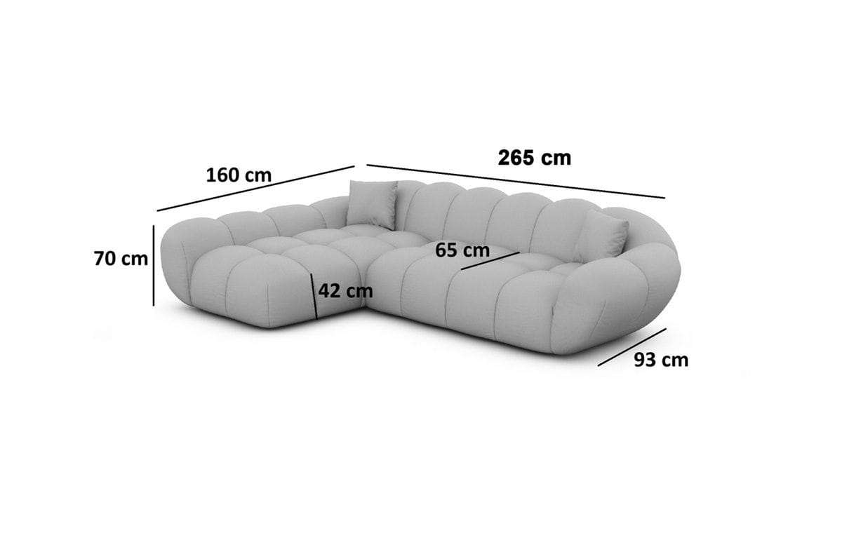 Ecksofa Maleron L Form kurz Dunkelblau