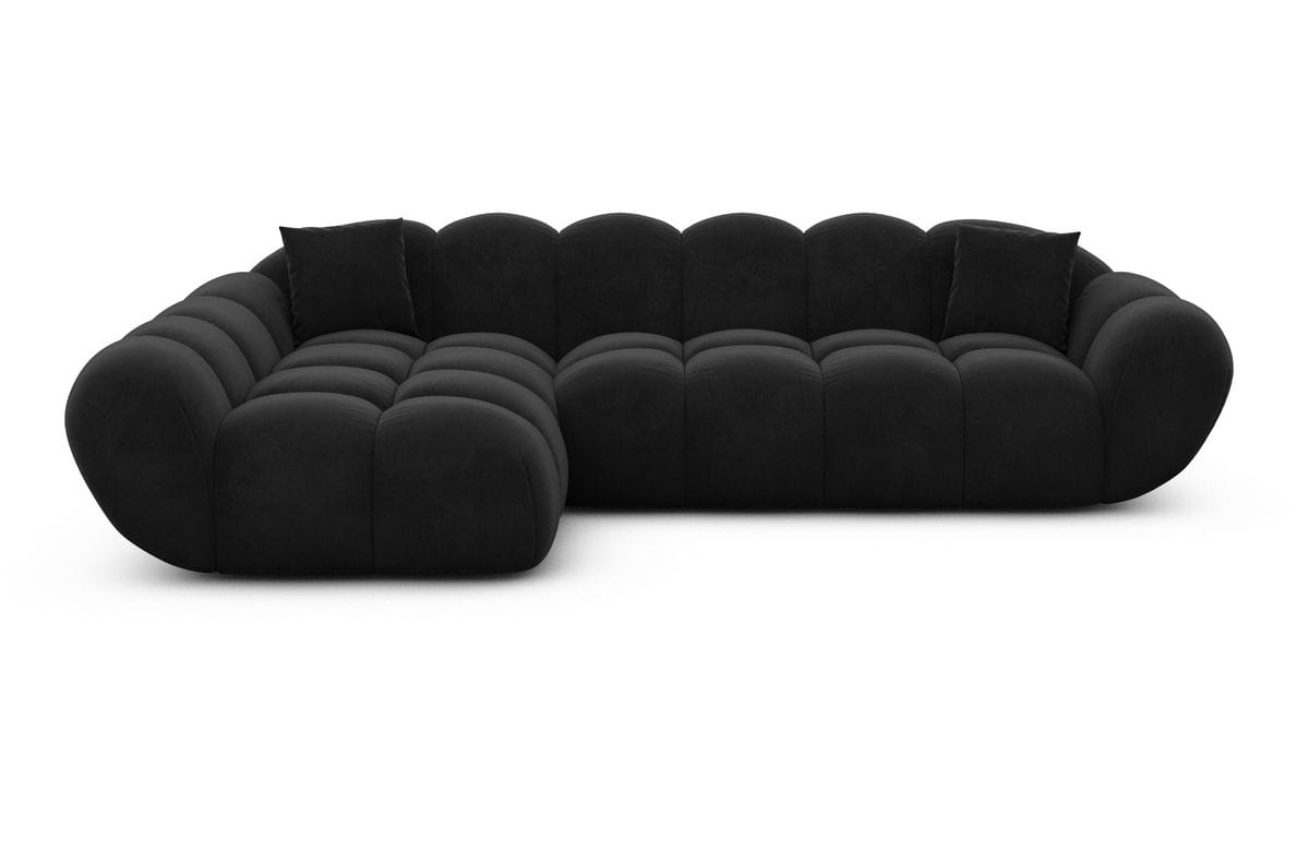 Couch Maleron L Form Stoff Schwarz