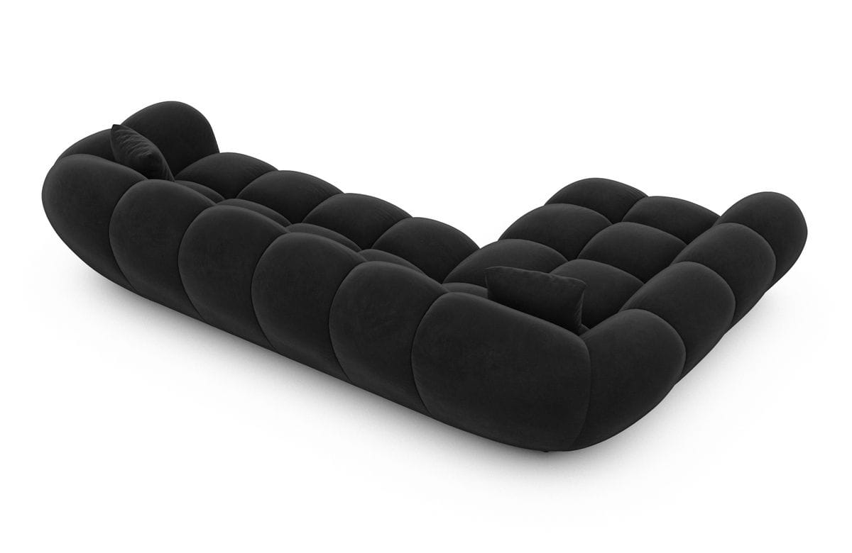 Couch Maleron L Form Stoff Schwarz