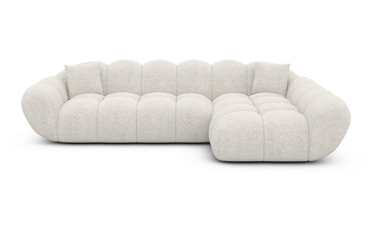 Couch Maleron L-Form in Stoff Weiß