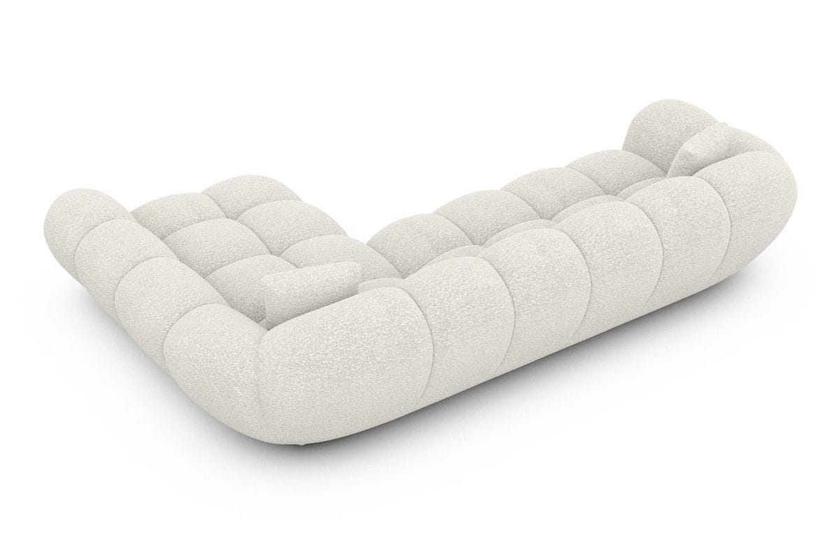 Couch Maleron L-Form in Stoff Weiß