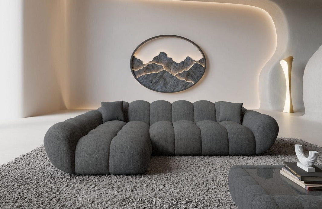 Couch Maleron L-Form in Stoff