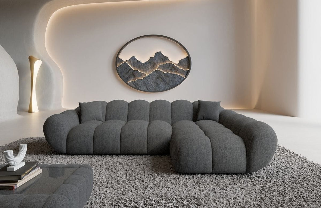 Couch Maleron L-Form in Stoff