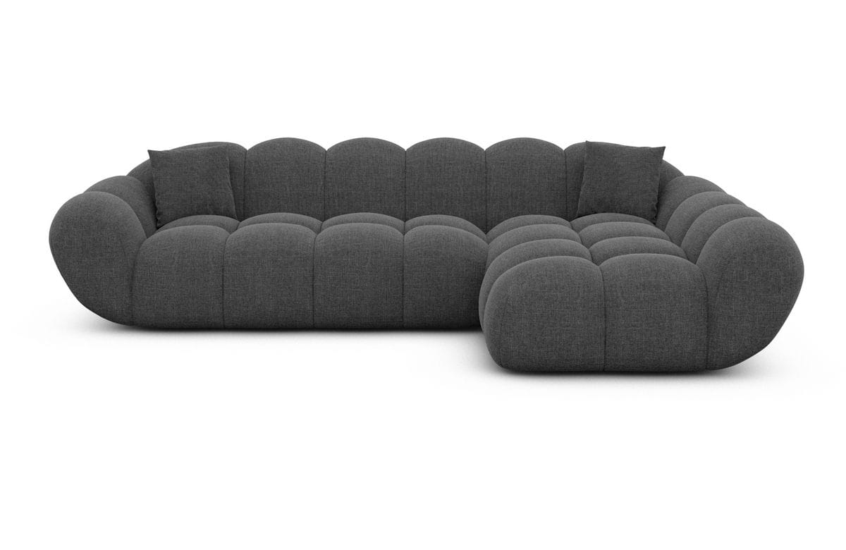 Couch Maleron L-Form in Stoff Anthrazit