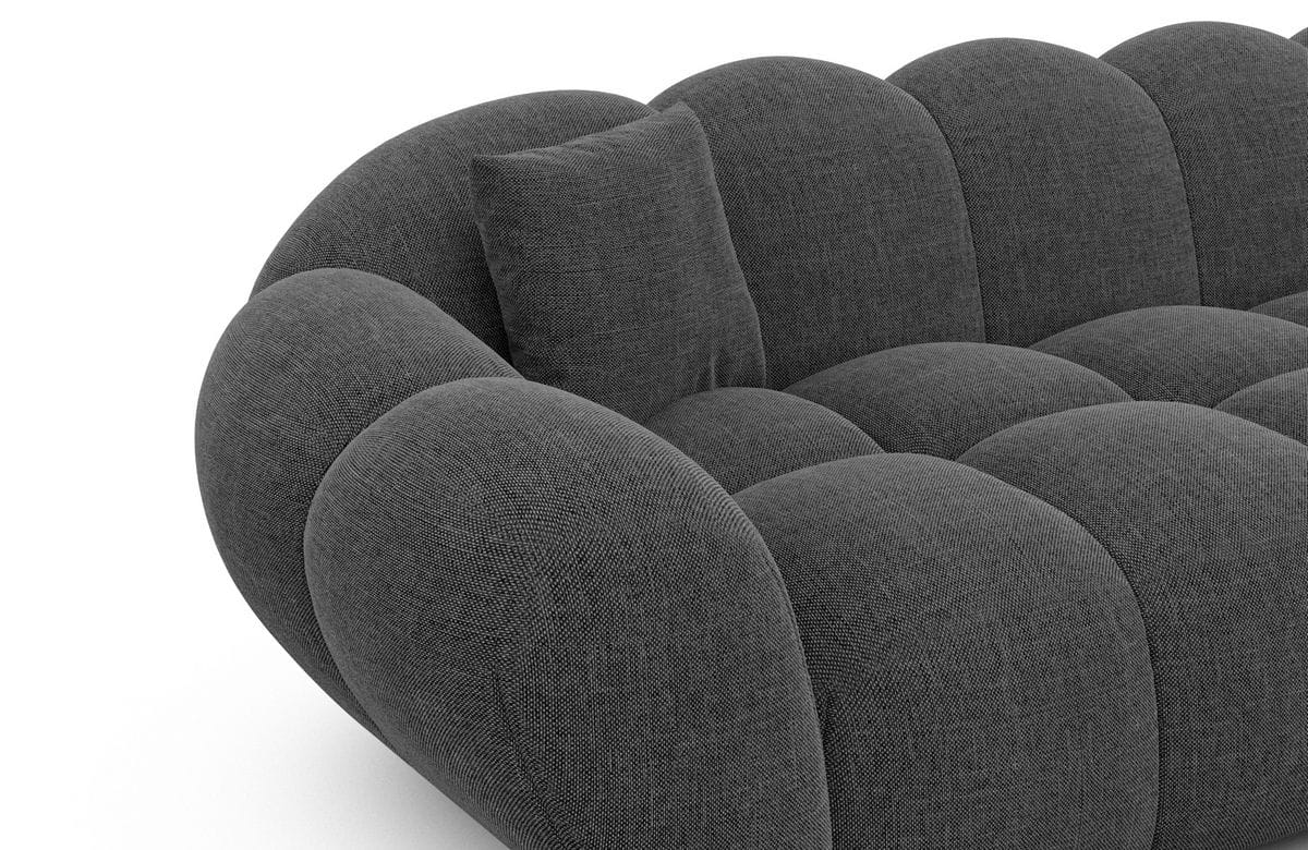 Couch Maleron L-Form in Stoff Anthrazit