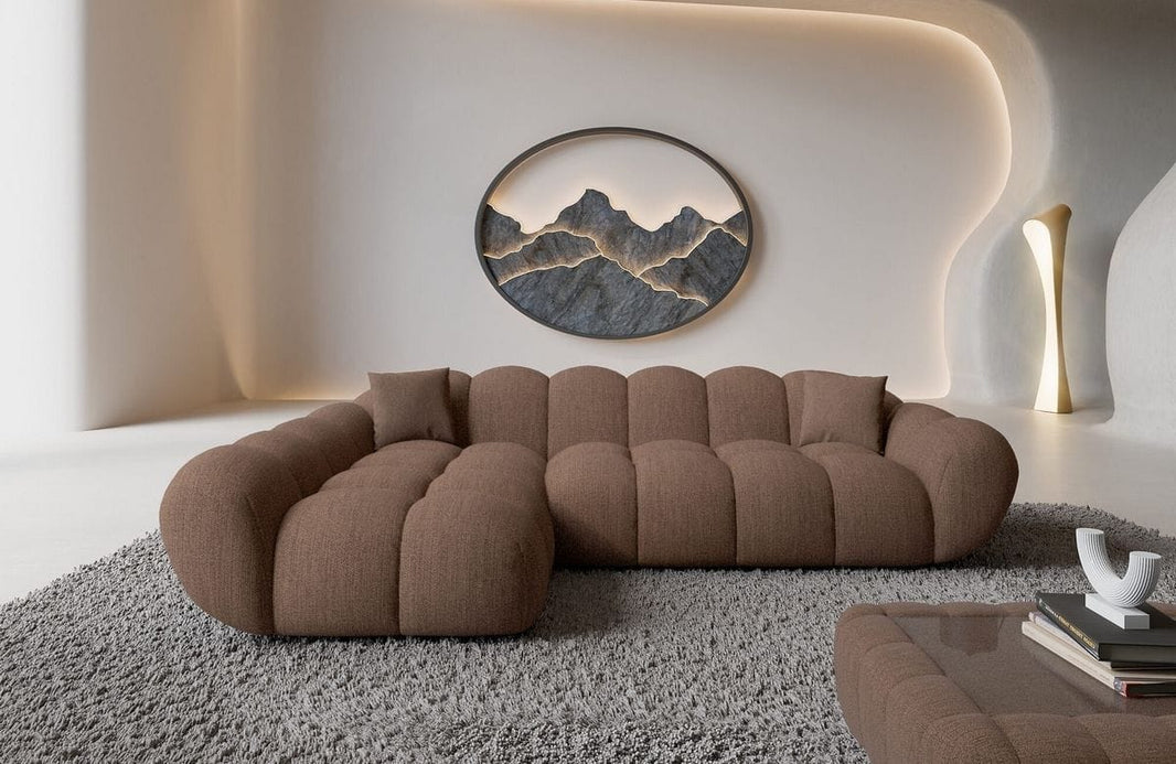 Couch Maleron L-Form in Stoff