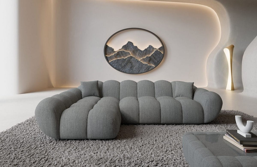 Couch Maleron L-Form in Stoff