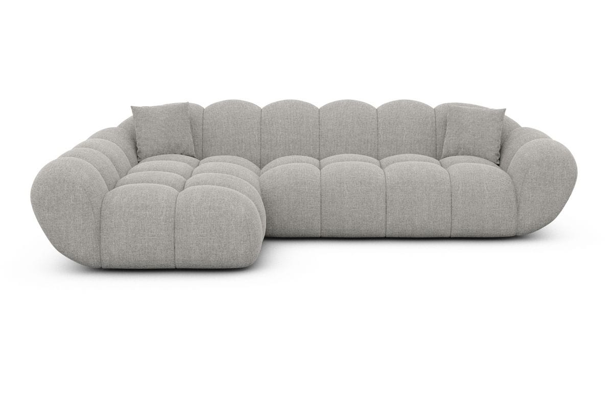 Ecksofa Maleron L Form kurz Hellgrau