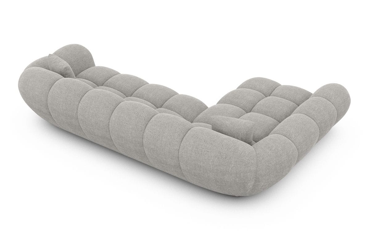 Ecksofa Maleron L Form kurz Hellgrau