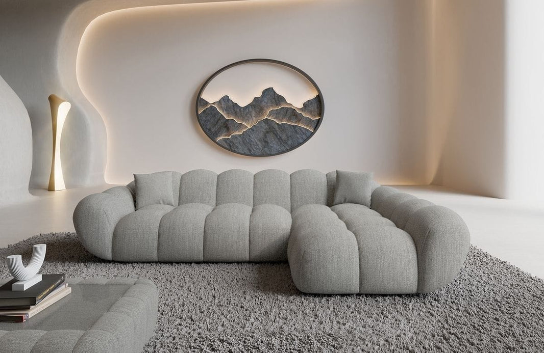 Couch Maleron L-Form in Stoff