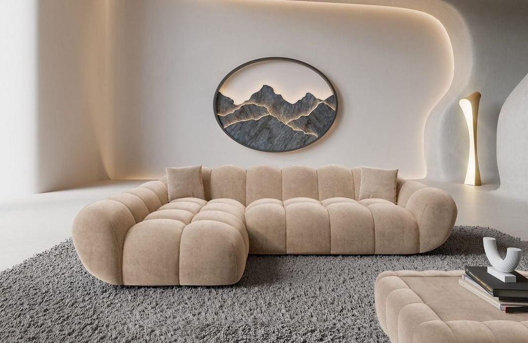 Couch Maleron L-Form in Stoff