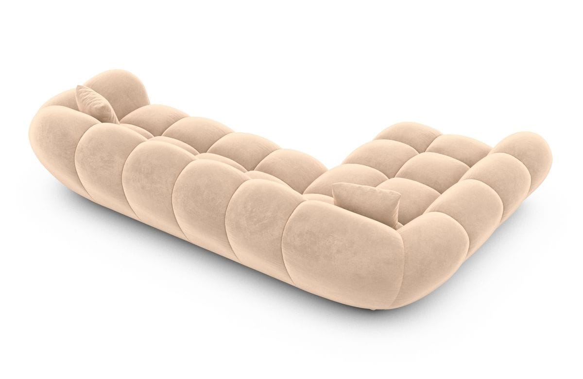 Couch Maleron L-Form in Stoff Beige