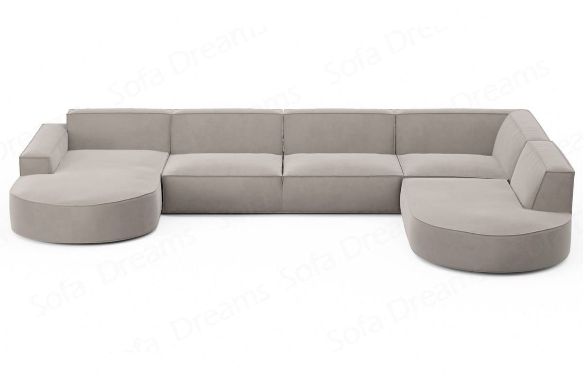 Wohnlandschaft Alegranza U-Form aus Stoff Beige