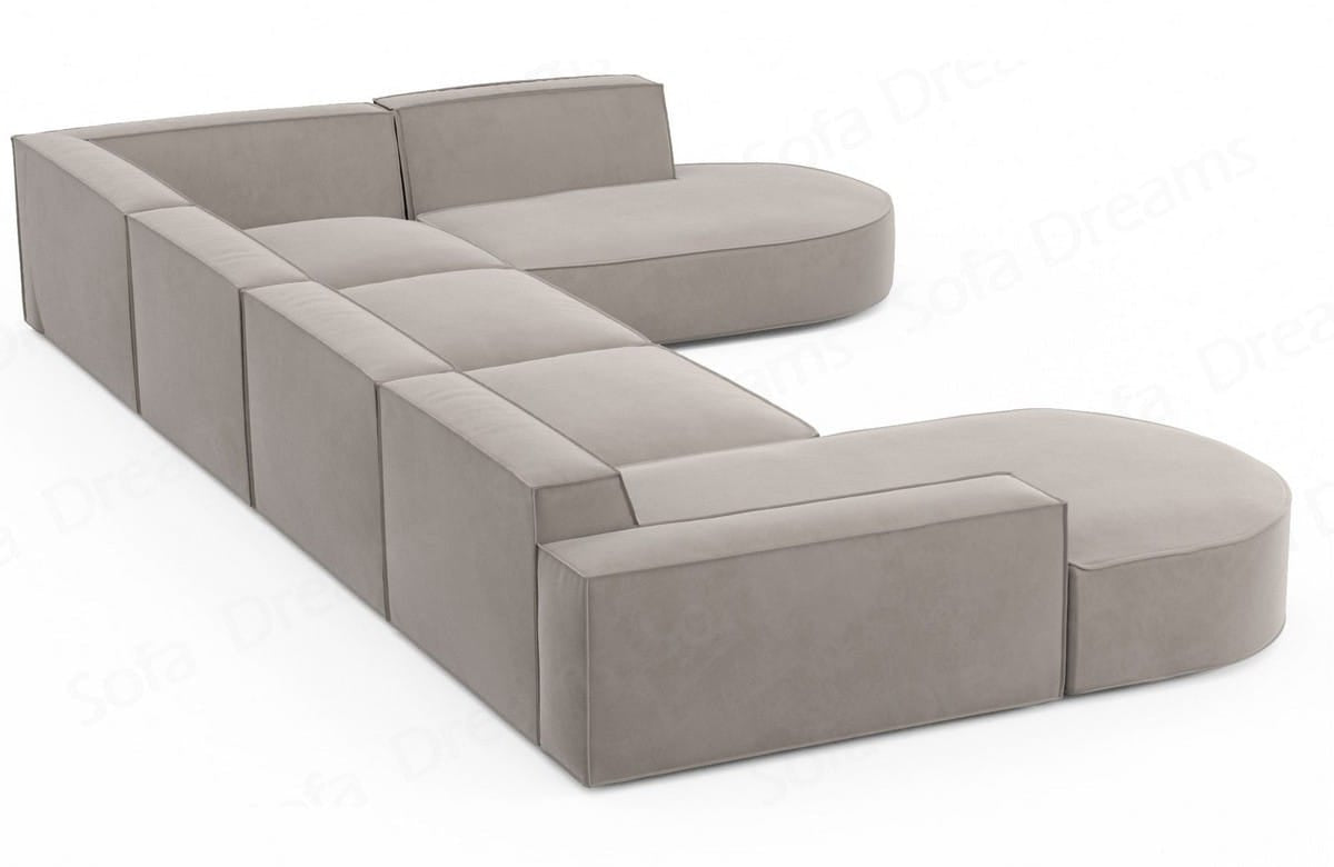 Wohnlandschaft Alegranza U-Form aus Stoff Beige