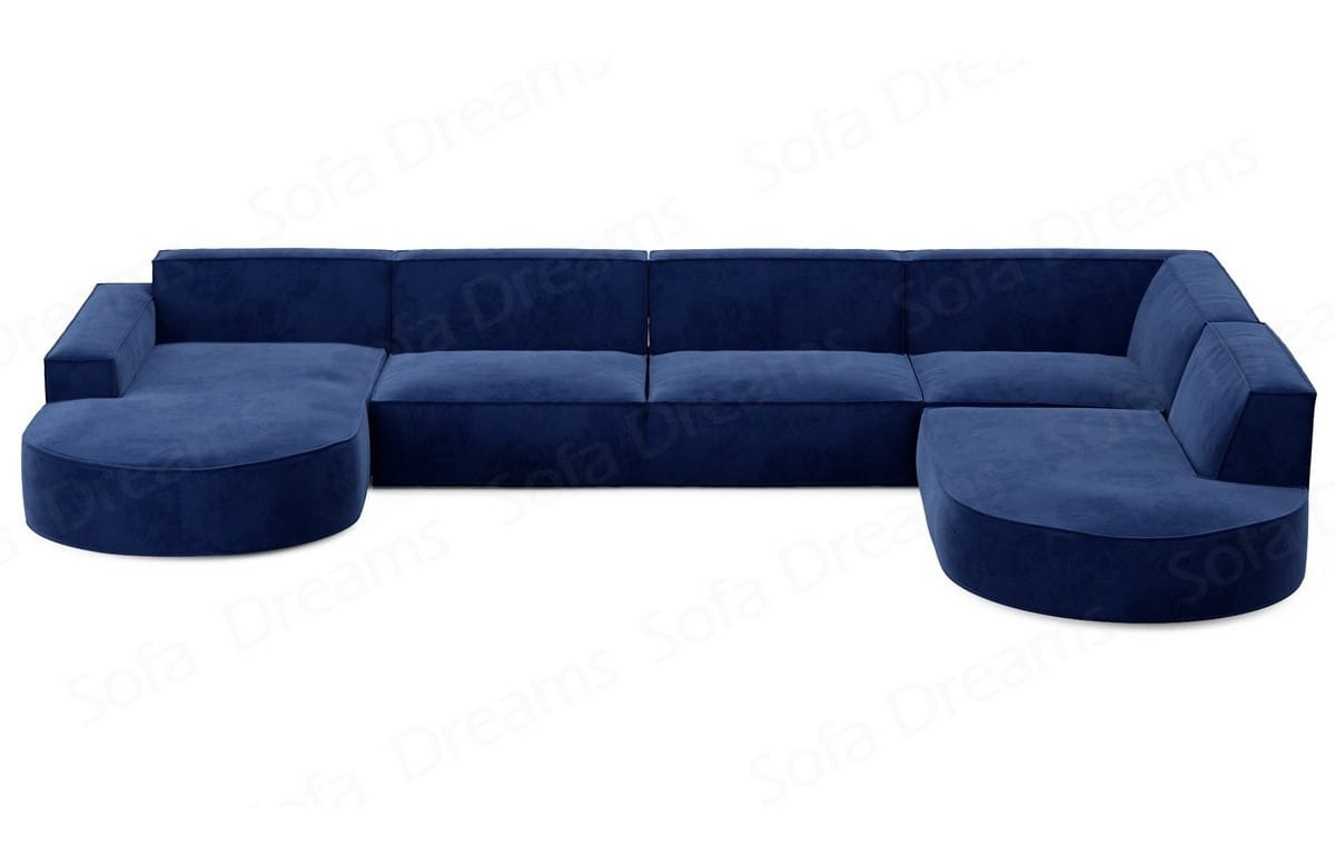 Wohnlandschaft Alegranza U-Form aus Stoff dunkelblau