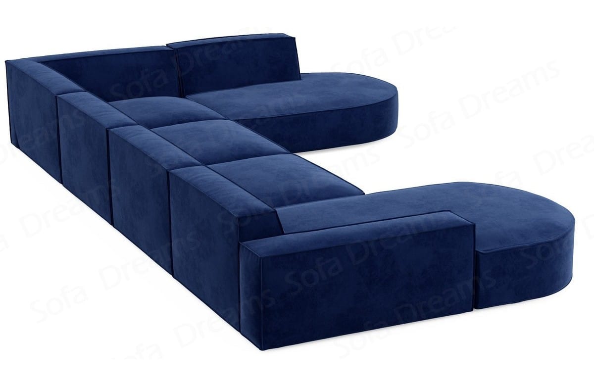 Wohnlandschaft Alegranza U-Form aus Stoff dunkelblau