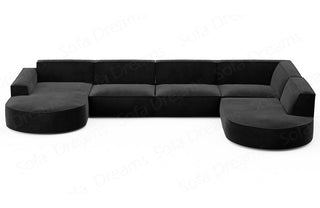 Wohnlandschaft Alegranza U-Form aus Stoff Schwarz
