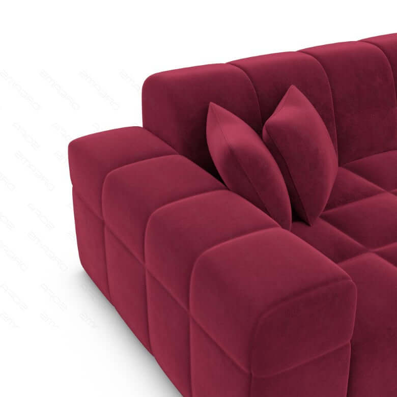 Stoff Wohnlandschaft Ibiza U-Form Rot