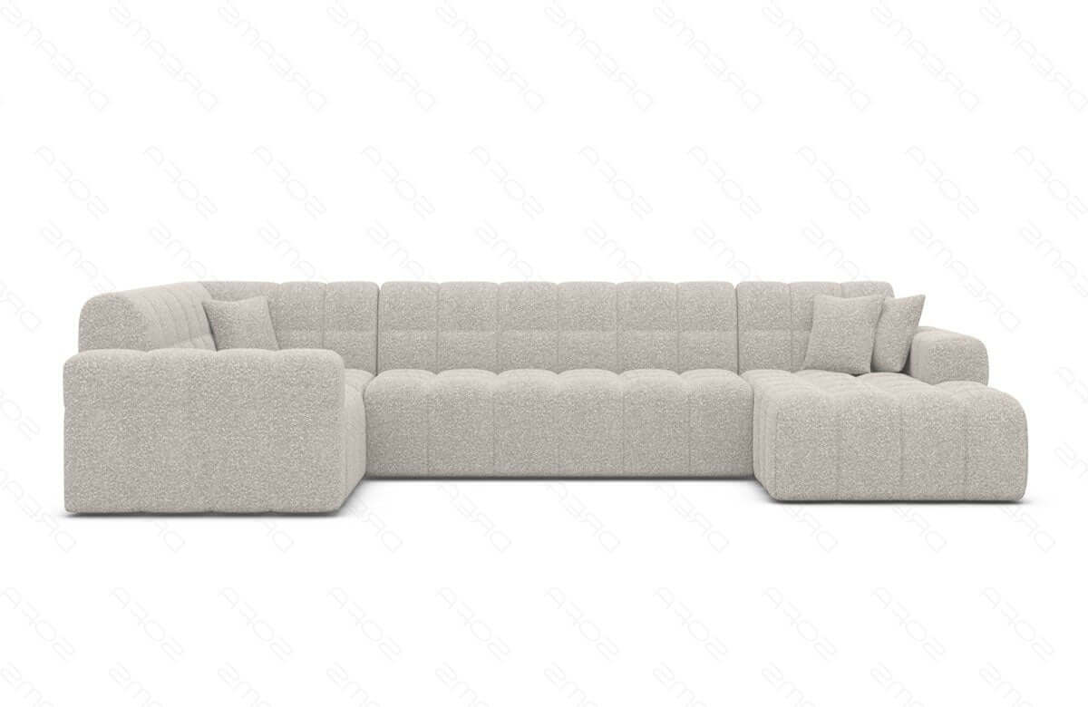 Stoff Wohnlandschaft Ibiza U-Form Pearl