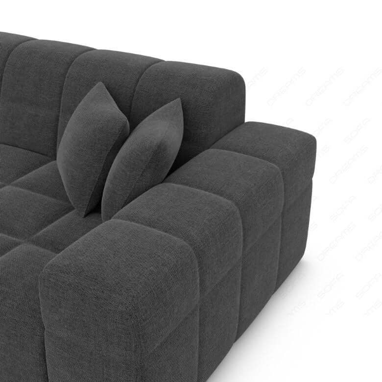Stoff Wohnlandschaft Ibiza U-Form Anthrazit
