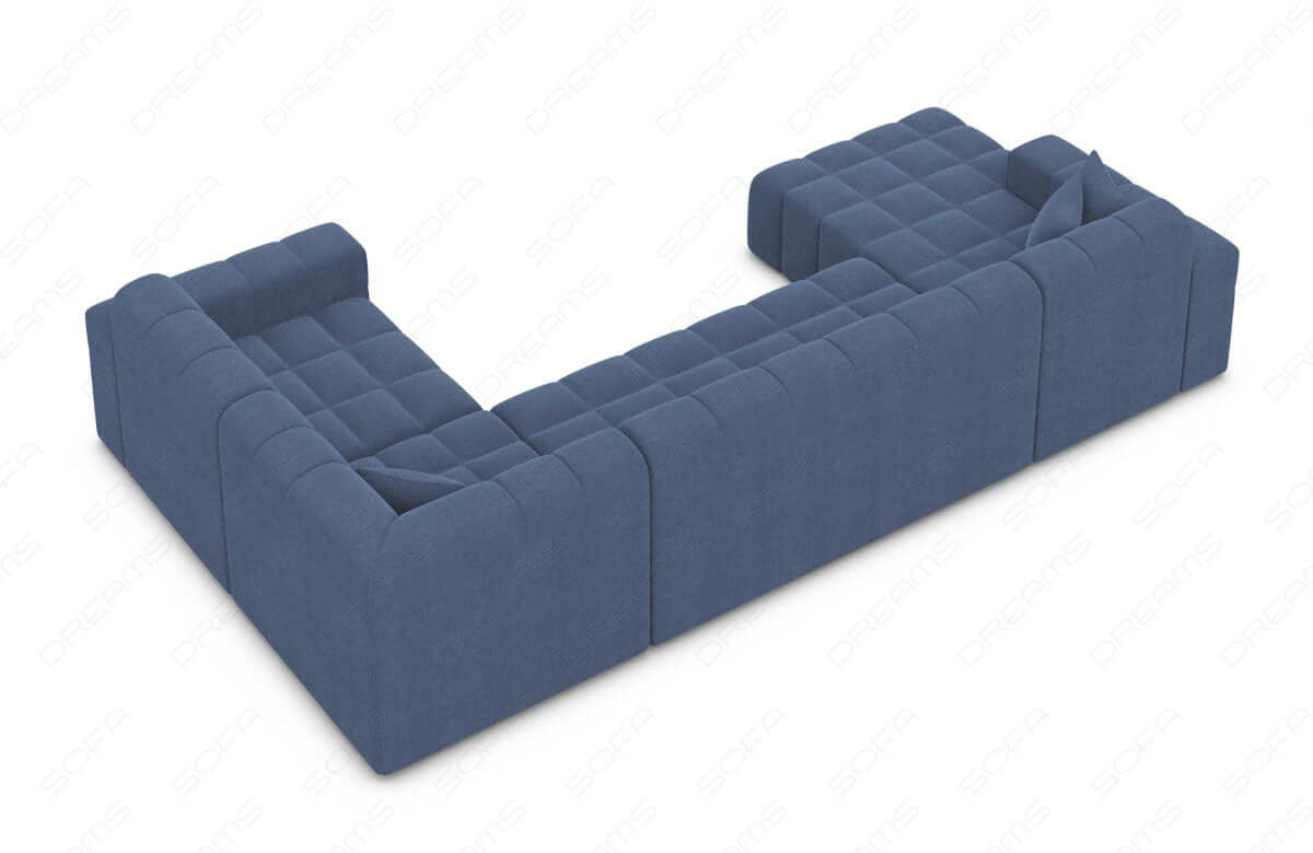 Stoff Wohnlandschaft Ibiza U-Form Blau
