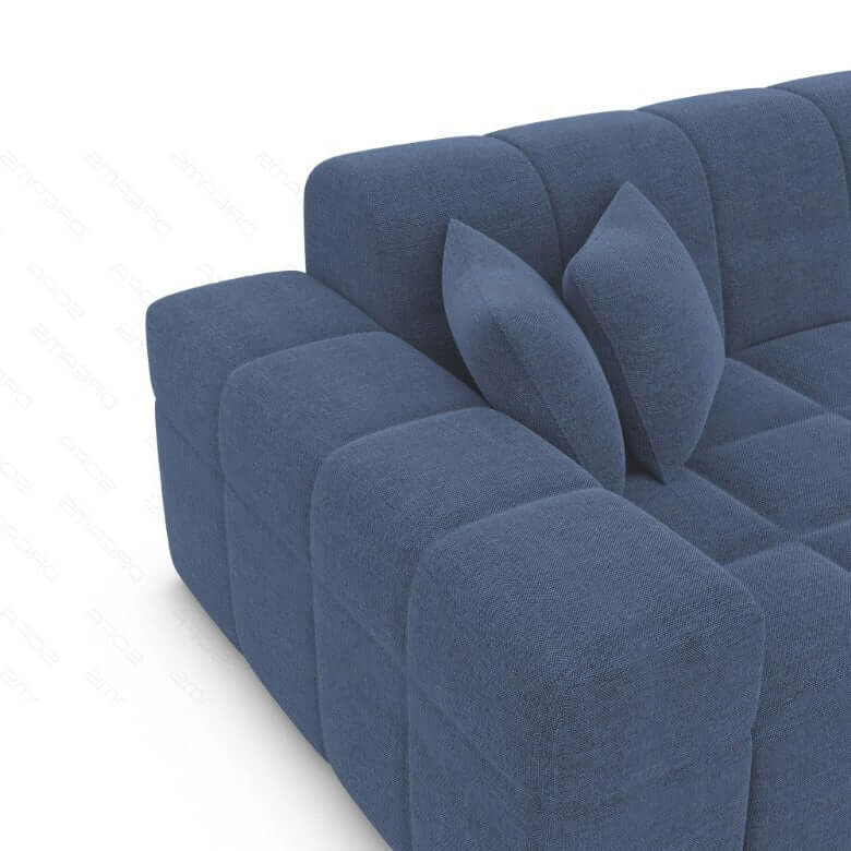 Stoff Wohnlandschaft Ibiza U-Form Blau