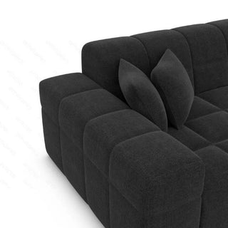 Stoff Wohnlandschaft Ibiza U-Form Schwarz