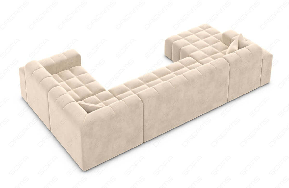 Stoff Wohnlandschaft Ibiza U-Form Beige