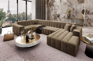 Stoff Wohnlandschaft Gran Canaria U-Form Braun