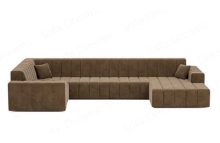Stoff Wohnlandschaft Gran Canaria U-Form Braun