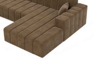 Stoff Wohnlandschaft Gran Canaria U-Form Braun