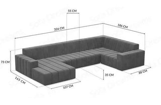 Stoff Wohnlandschaft Gran Canaria U-Form Braun
