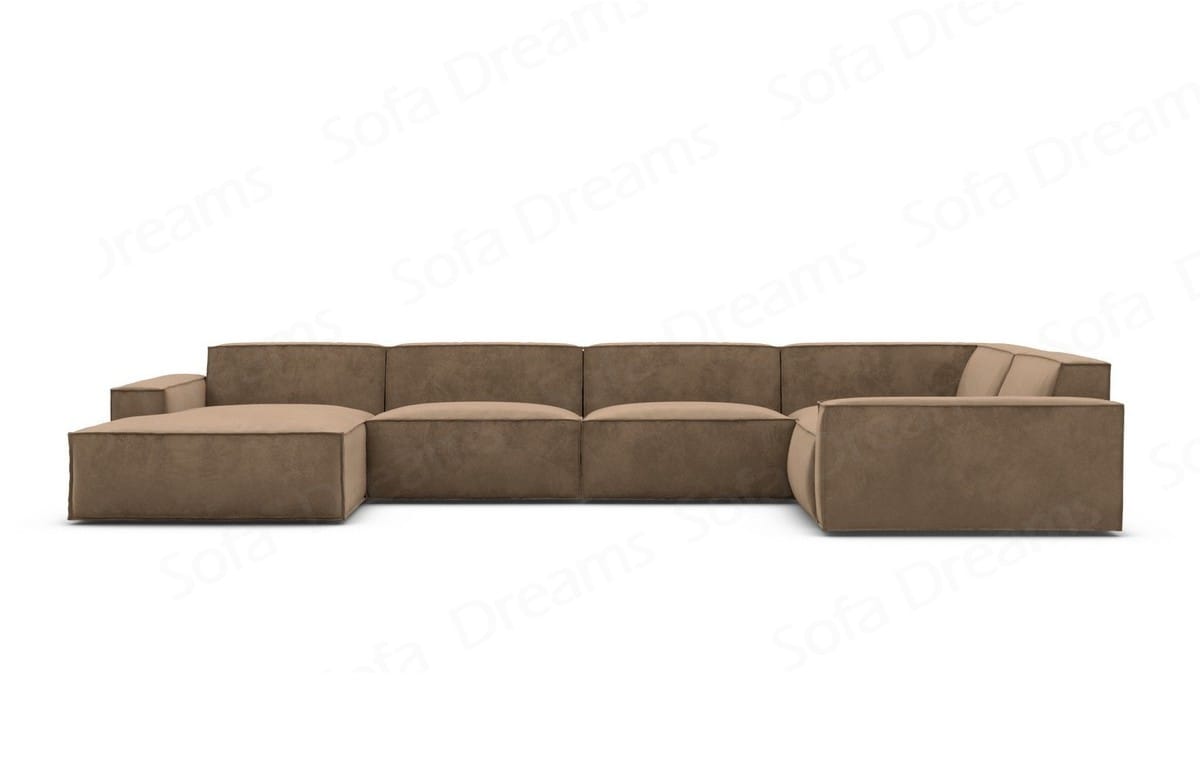 Wohnlandschaft Formenta U-Form aus Stoff Braun