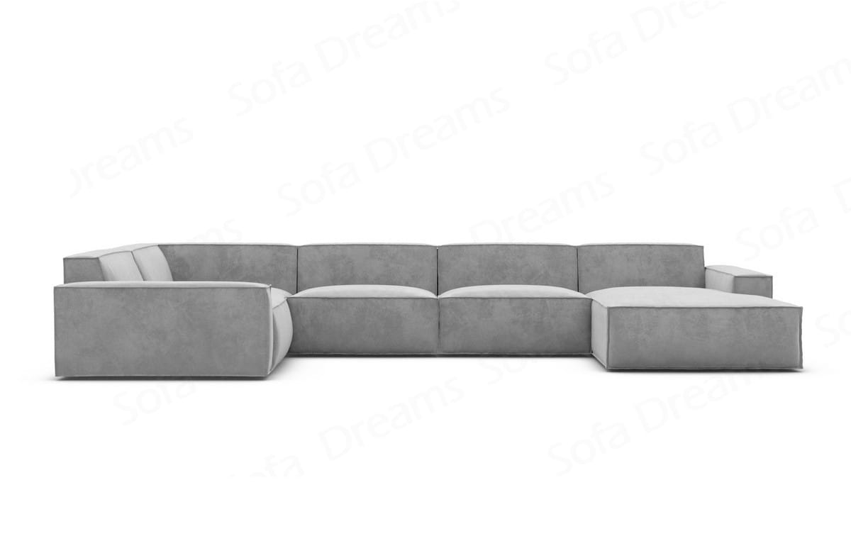 Wohnlandschaft Formenta U-Form aus Stoff Hellgrau