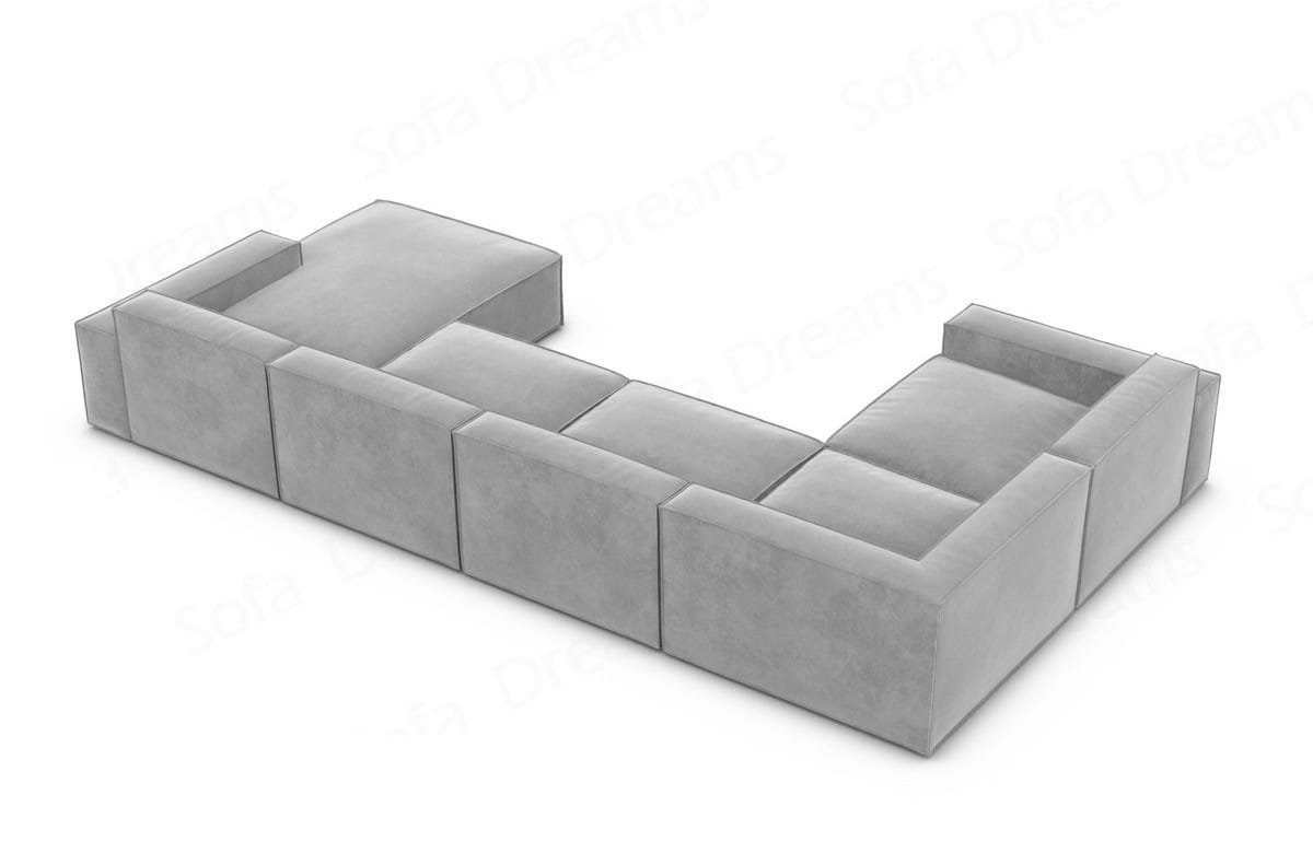 Wohnlandschaft Formenta U-Form aus Stoff Hellgrau