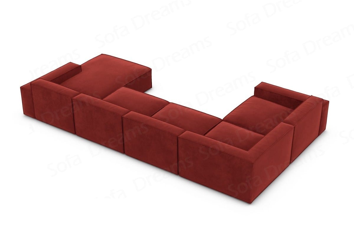 Wohnlandschaft Formenta U-Form aus Stoff Rot