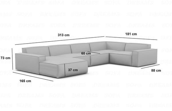 Wohnlandschaft Formenta U-Form aus Stoff Rot