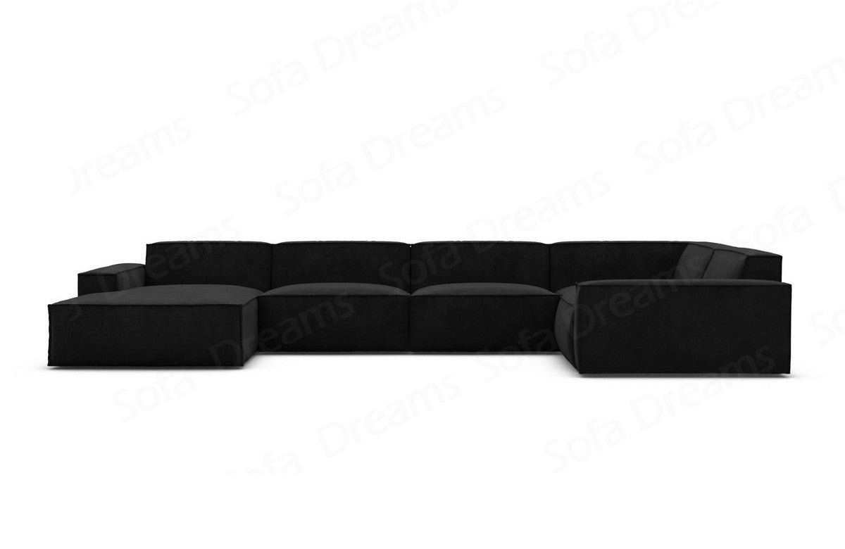 Polster Wohnlandschaft Formenta U-Form – Komfort Schwarz