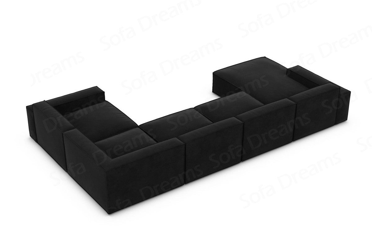 Polster Wohnlandschaft Formenta U-Form – Komfort Schwarz